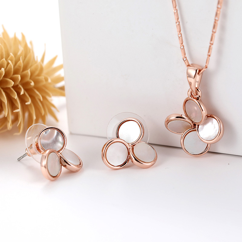 Fashion Rose Gold Flower Shape Decorated Jewelry Sets,Jewelry Sets