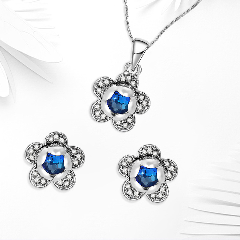 Fashion Blue Flower Shape Decorated Jewelry Sets,Jewelry Sets