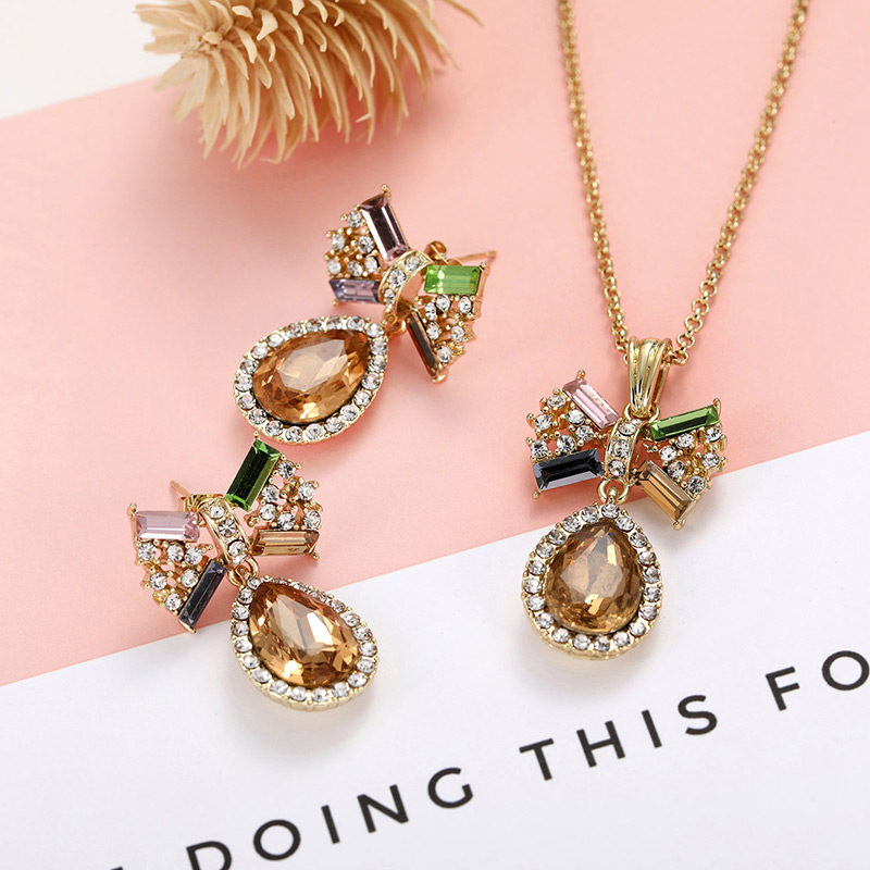 Fashion Gold Color Waterdrop Shape Decorated Jewelry Sets,Jewelry Sets