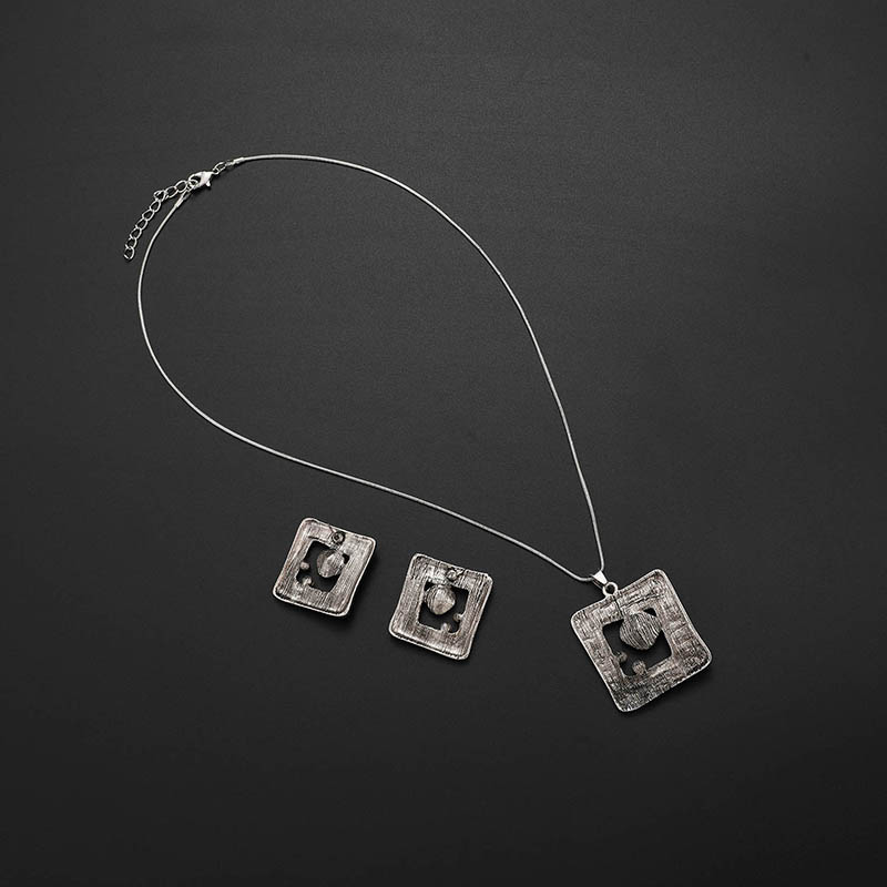 Fashion Silver Color Square Shape Decorated Jewelry Sets,Jewelry Sets
