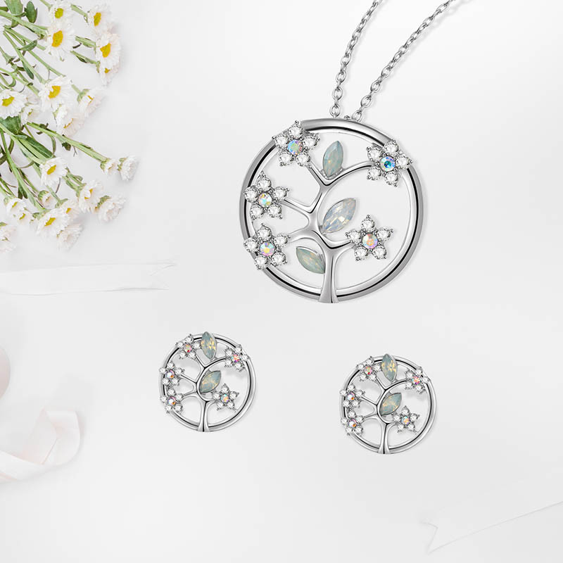 Fashion Silver Color Flower Shape Decorated Jewelry Sets,Jewelry Sets