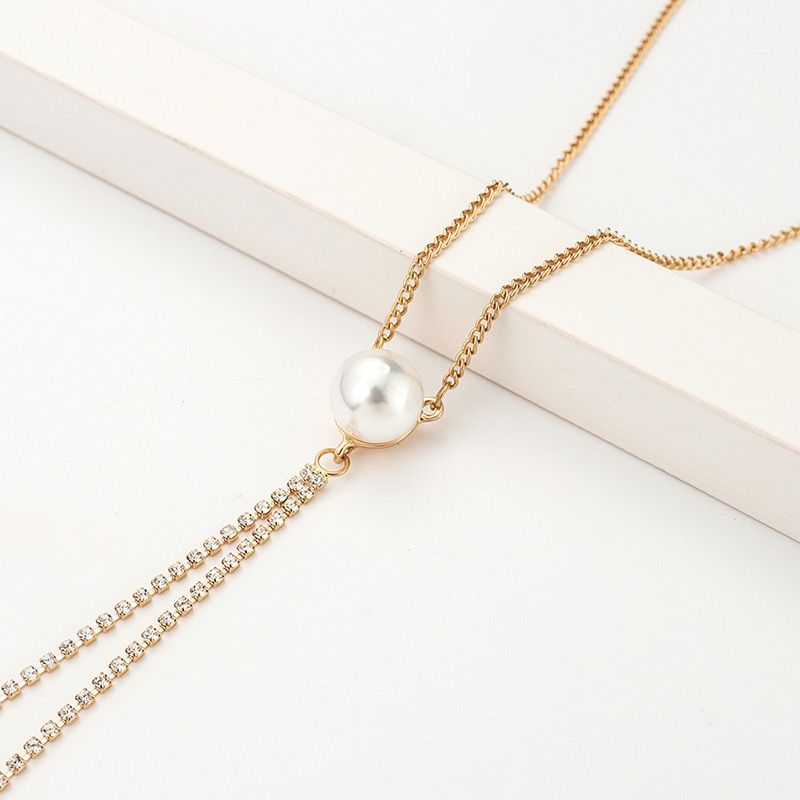 Fashion Gold Color Full Diamond Decorated Necklace,Multi Strand Necklaces