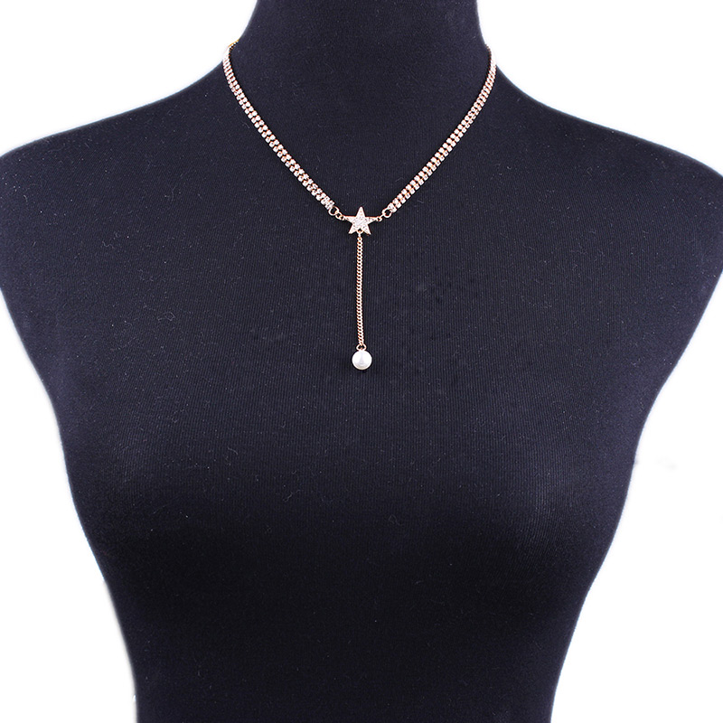 Fashion Gold Color Star Shape Decorated Necklace,Multi Strand Necklaces