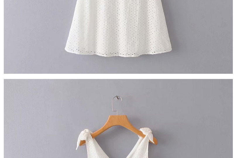Fashion White Backless Design Pure Color Dress,Long Dress