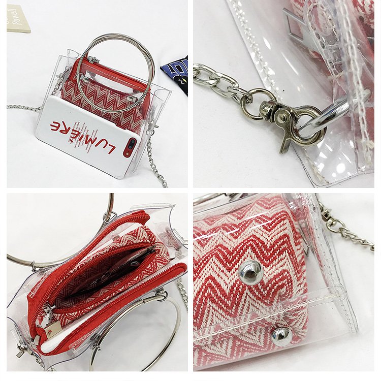 Fashion Red Round Shape Decorated Bag(2pcs),Shoulder bags