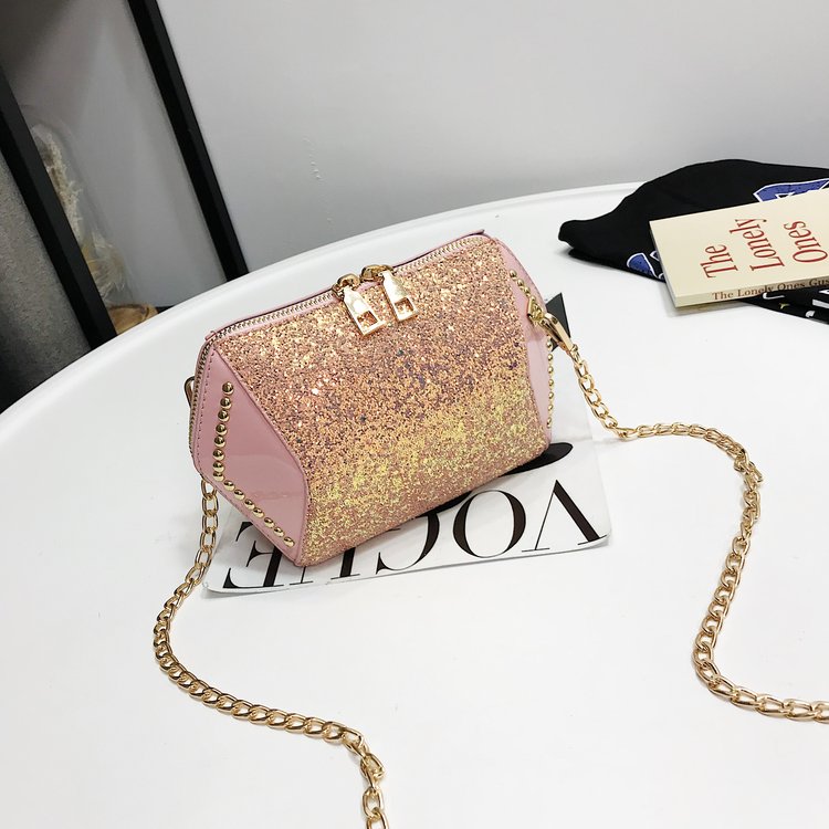Fashion Pink Geometric Shape Decorated Bag,Shoulder bags