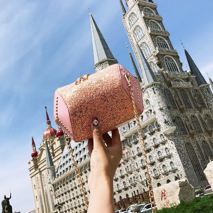 Fashion Pink Geometric Shape Decorated Bag,Shoulder bags
