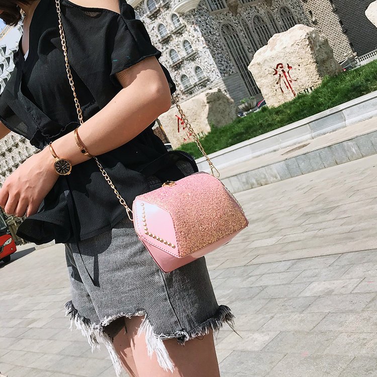 Fashion Black Geometric Shape Decorated Bag,Shoulder bags