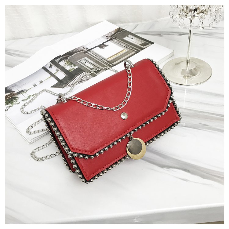Fashion Red Rivet Decorated Bag,Shoulder bags