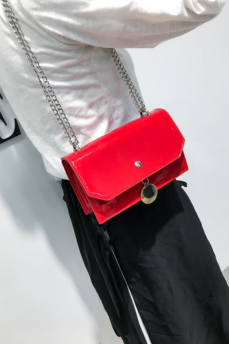 Fashion Red Pure Color Decorated Bag,Shoulder bags