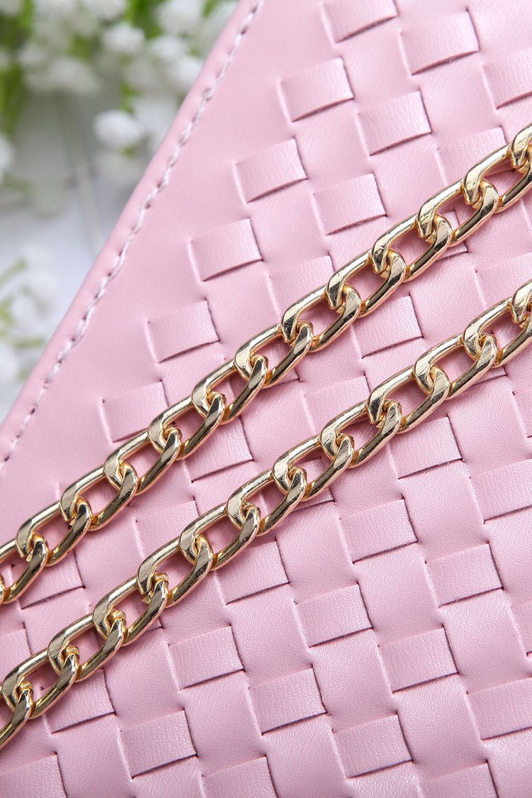 Fashion Pink Grid Pattern Decorated Bag,Shoulder bags