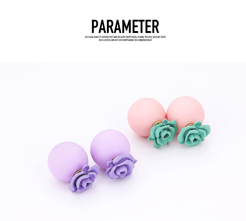 Fashion Purple Flower Shape Decorated Earrings,Stud Earrings