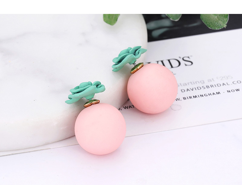 Fashion Pink Flower Shape Decorated Earrings,Stud Earrings