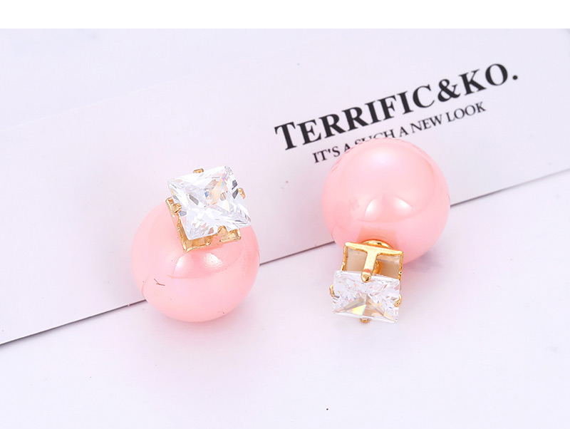 Fashion Pink Pure Color Decorated Earrings,Stud Earrings