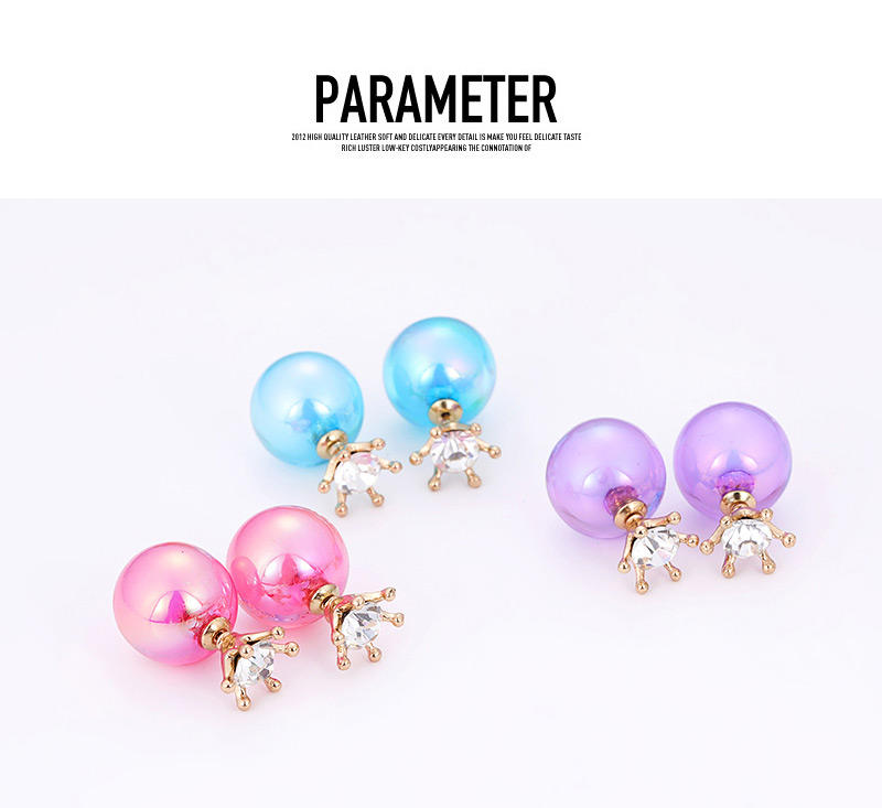 Fashion Blue Pure Color Decorated Earrings,Stud Earrings