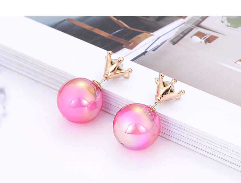 Fashion Pink Ball Shape Decorated Earrings,Stud Earrings