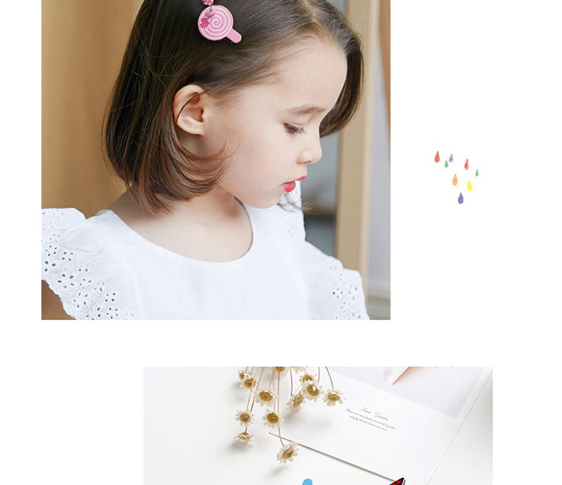 Lovely Pink+blue Lollipop Shape Design Child Hair Clip,Kids Accessories