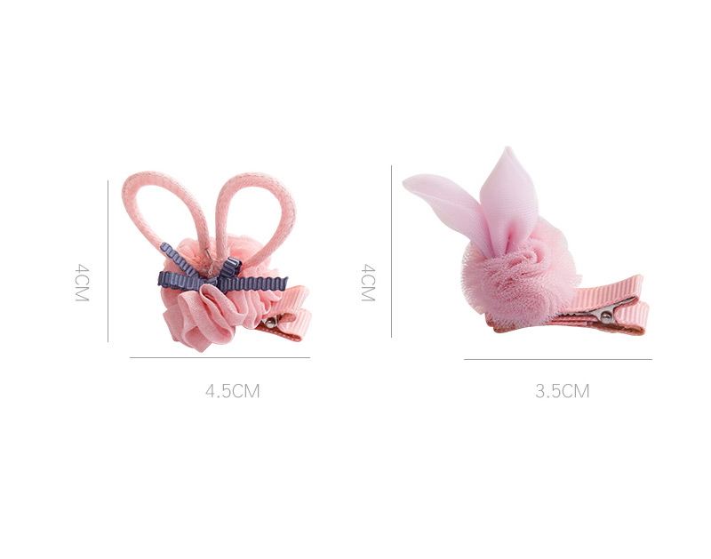 Lovely Purple+pink Rabbit Ears Decorated Ball Shape Hair Clip,Kids Accessories