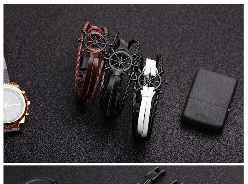 Fashion Black Compass Shape Decorated Bracelet(for Men),Bracelets