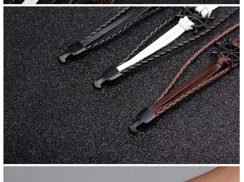 Fashion Black+white Compass Shape Decorated Bracelet(for Men),Bracelets