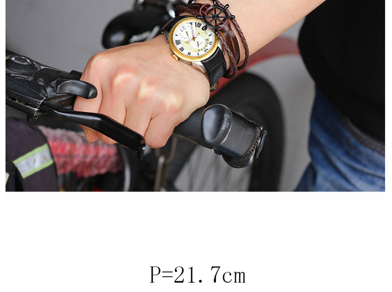 Fashion Black+white Compass Shape Decorated Bracelet(for Men),Bracelets