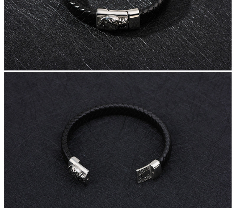 Fashion Black Grid Pattern Decorated Bracelet,Bracelets