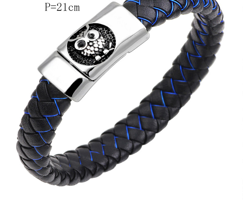 Fashion Blue+black Owl Shape Decorated Bracelet,Bracelets