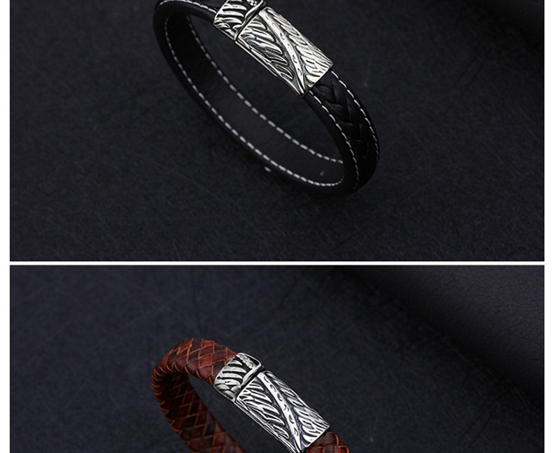 Fashion Dark Brown Grid Pattern Decorated Bracelet,Bracelets