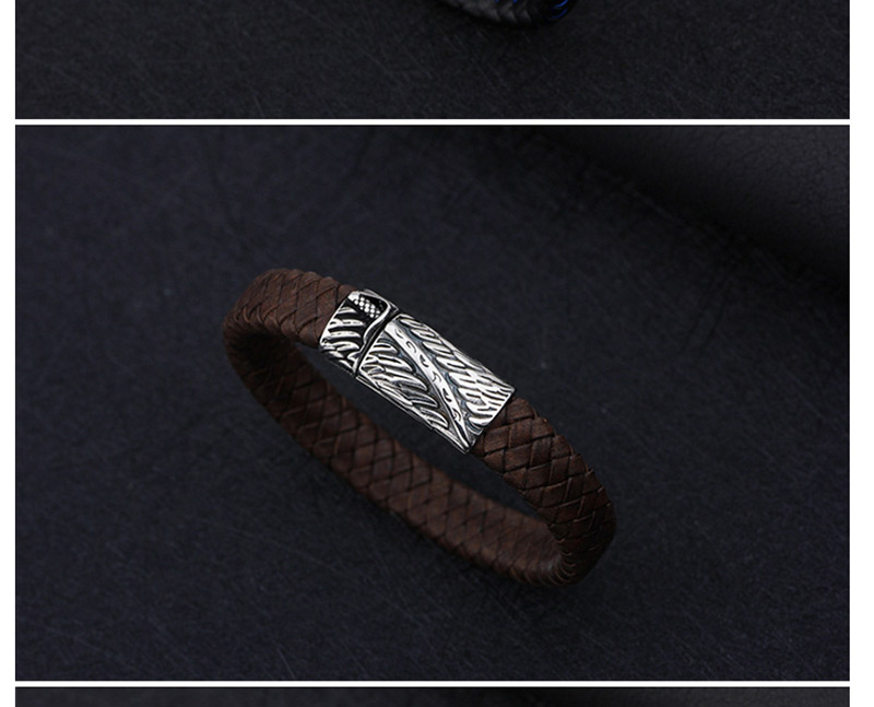 Fashion Blue+black Grid Pattern Decorated Bracelet,Bracelets