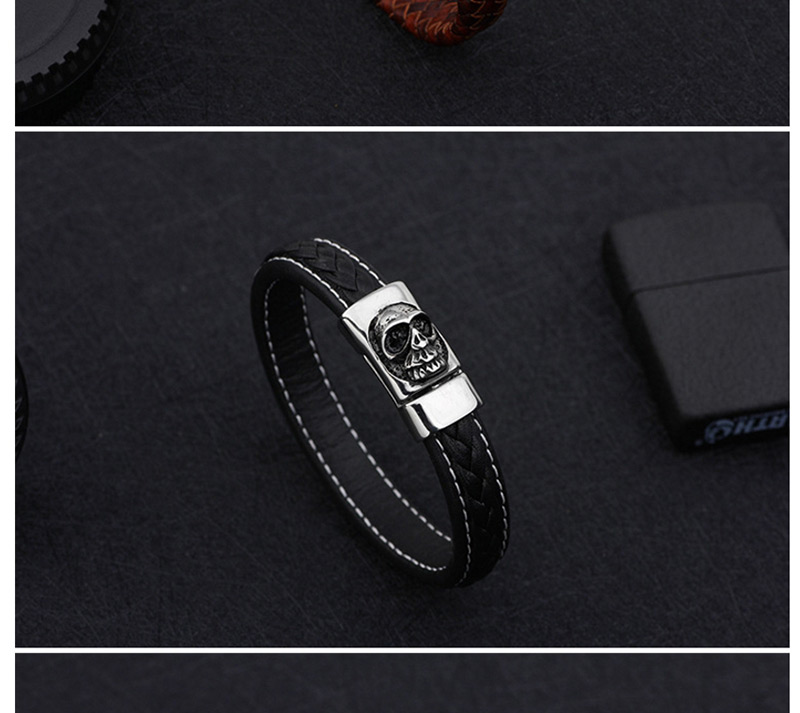 Fashion White+black Skull Shape Decorated Bracelet,Bracelets