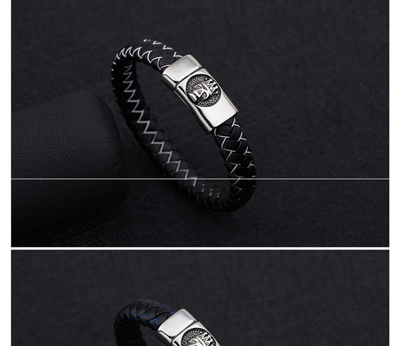 Fashion Blue+black Skull&crown Shape Decorated Bracelet,Bracelets