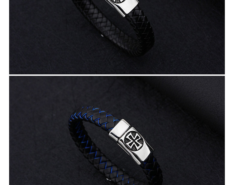 Fashion Blue+black Cross Shape Decorated Bracelet,Bracelets