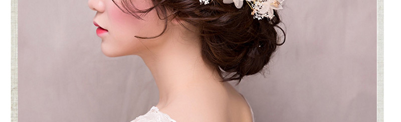 Fashion Beige Flower Shape Decorated Hair Accessories,Bridal Headwear