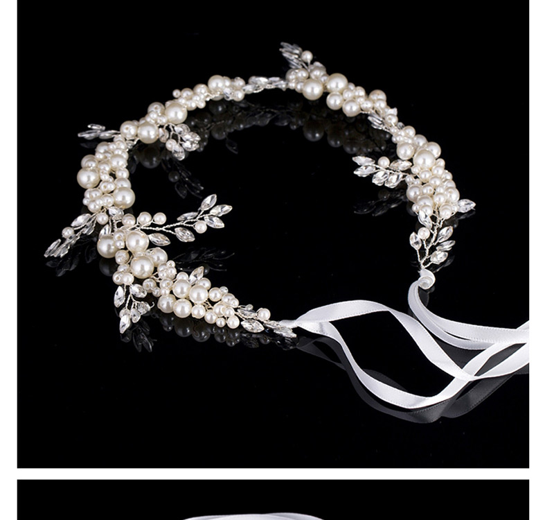Fashion Beige Pearl Decorated Hair Accessories,Hair Ribbons