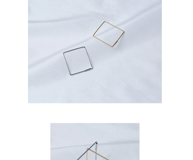 Fashion Silver Color Square Shape Design Simple Earring(1pc),Stud Earrings