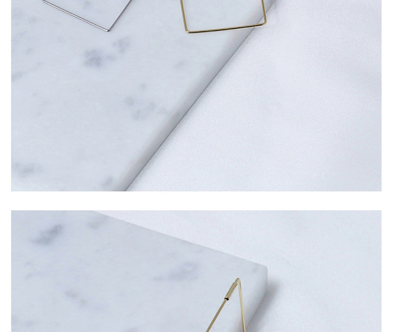 Fashion Silver Color Square Shape Design Simple Earring(1pc),Stud Earrings