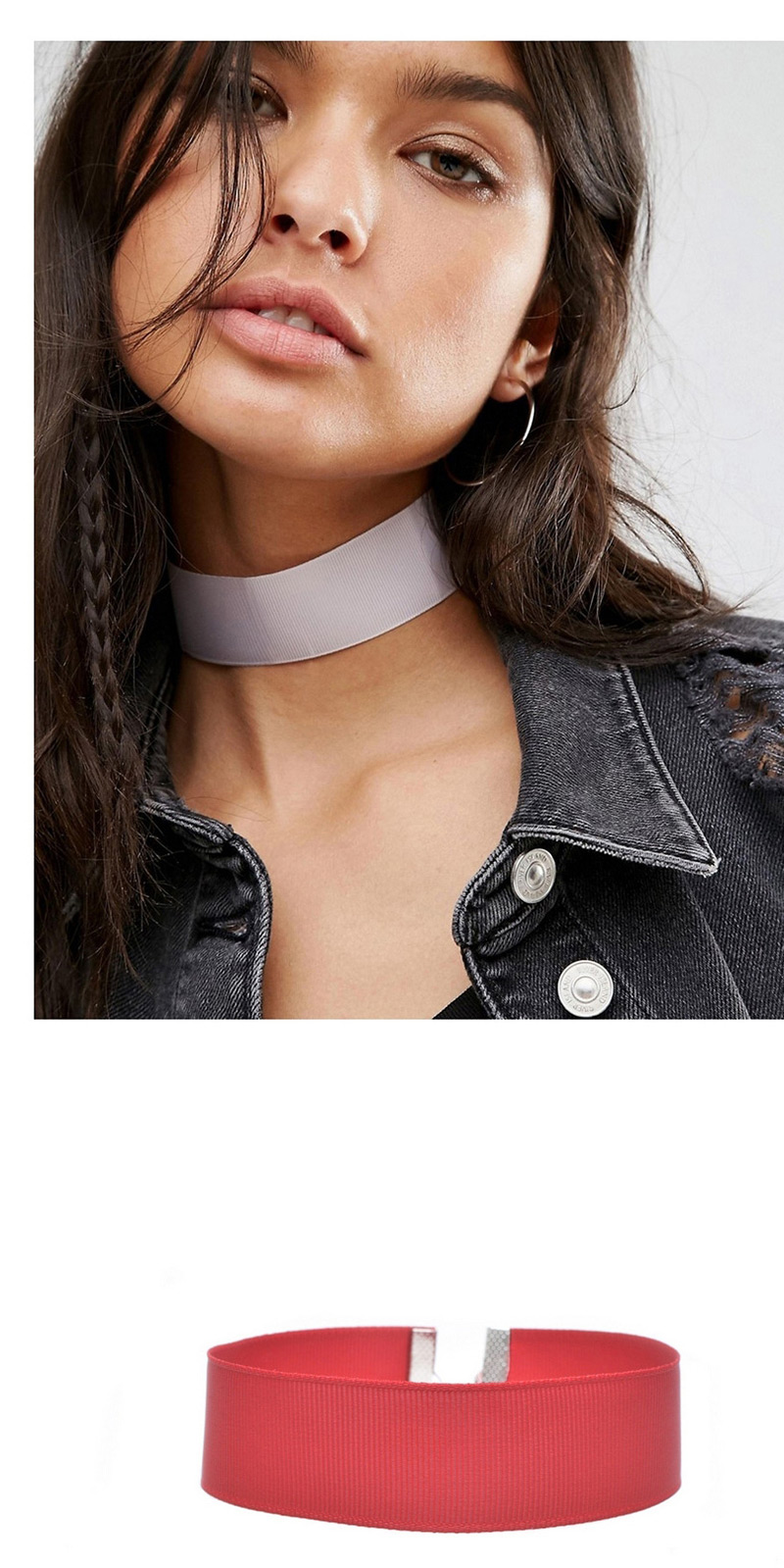 Fashion Red Pure Color Decorated Simple Choker,Chokers