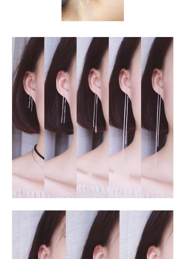 Fashion Silver Color Tassel Decorated Long Earring(1pc),Drop Earrings