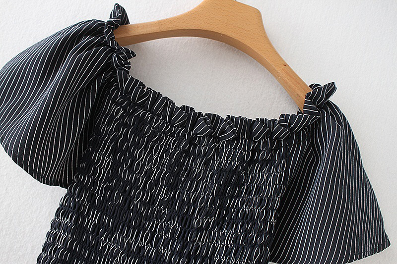 Fashion Black Stripe Pattern Decorated Dress,Long Dress