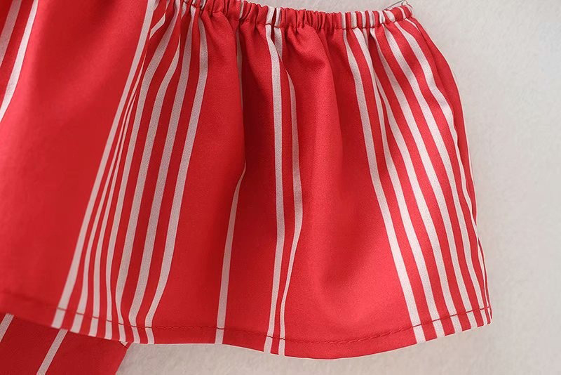 Fashion Red Stripe Pattern Decorated Dress,Long Dress