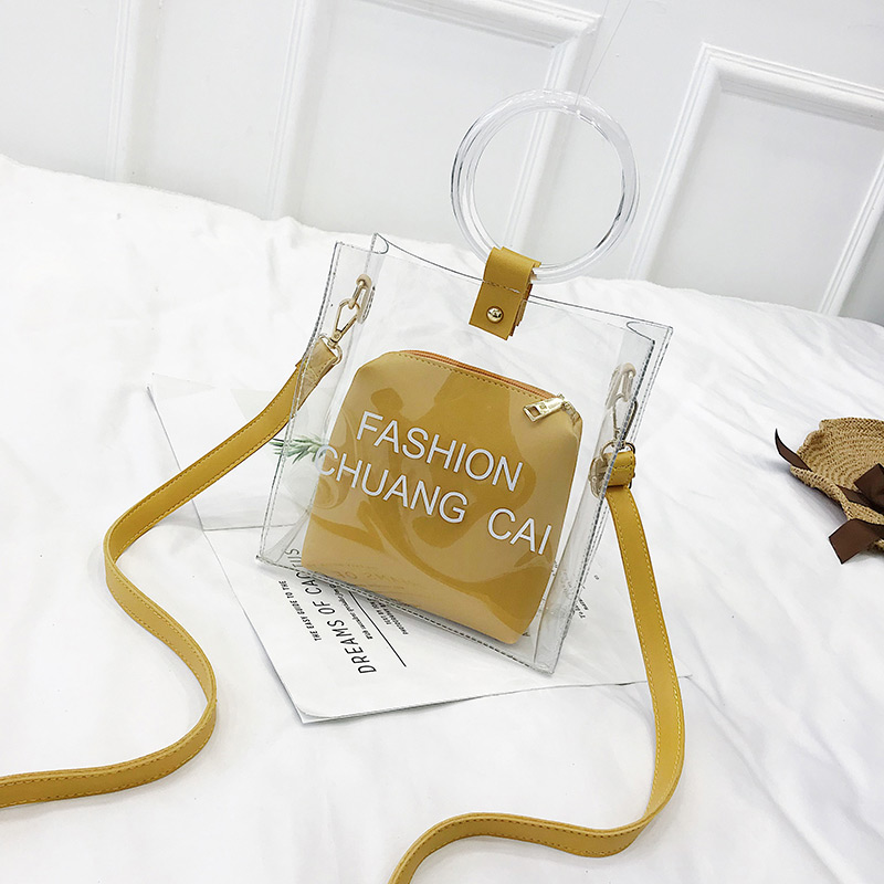 Fashion White Letter Pattern Decorated Shoulder Bag (2 Pcs ),Handbags
