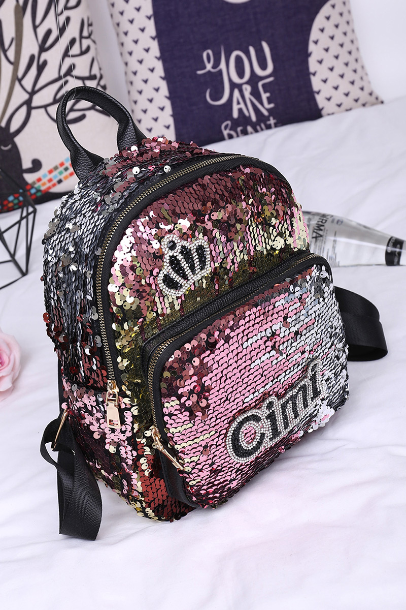 Fashion Multi-color Letter Pattern Decorated Backpack,Backpack