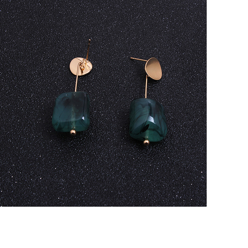 Fashion Green Square Shape Decorated Earrings,Drop Earrings