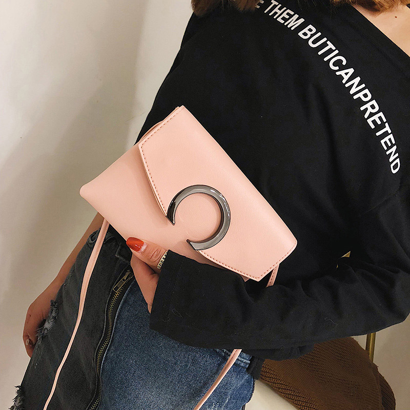 Fashion Pink Pure Color Decorated Shoulder Bag,Handbags
