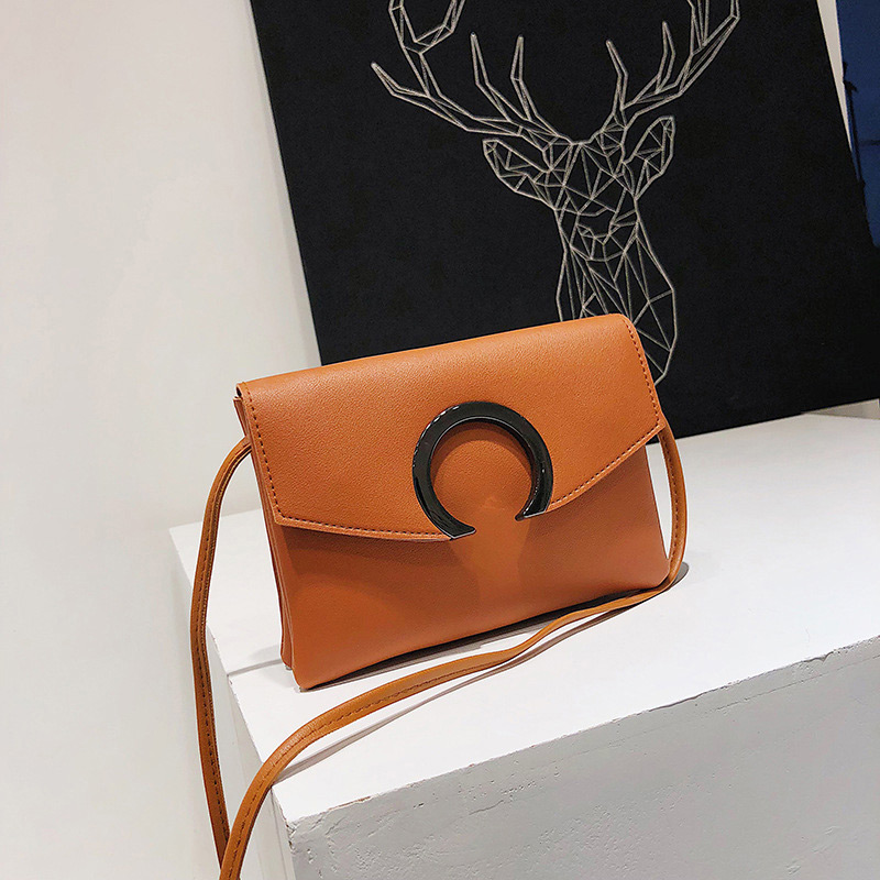 Fashion Brown Pure Color Decorated Shoulder Bag,Handbags