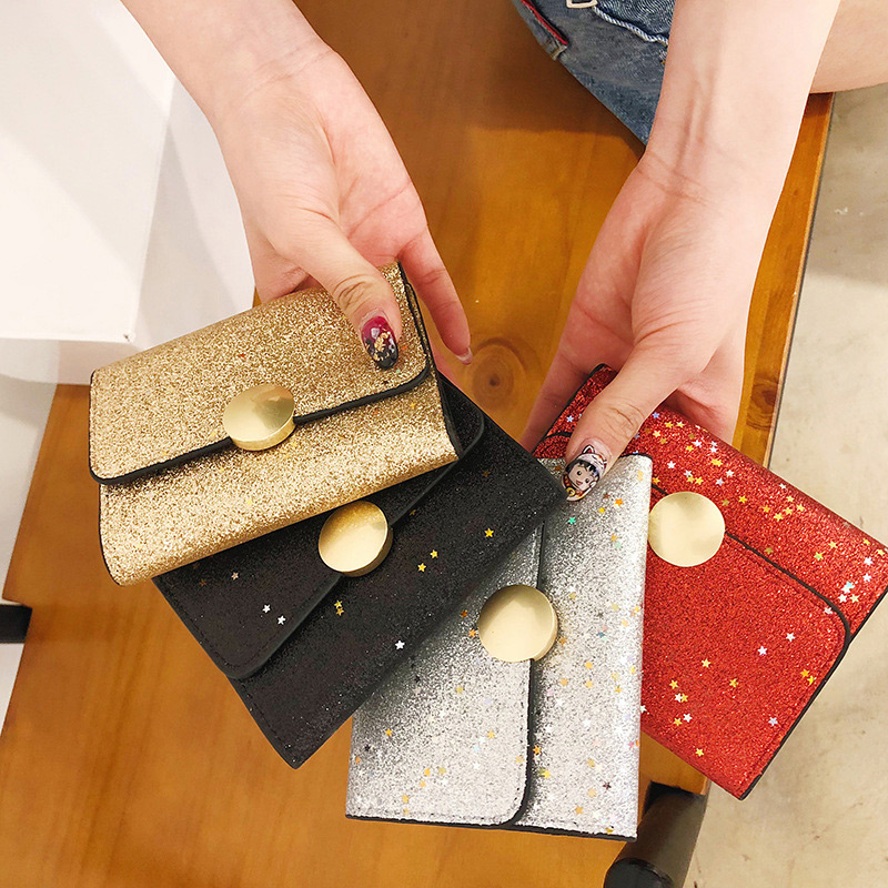 Fashion Gold Color Square Shape Decorated Wallet,Wallet