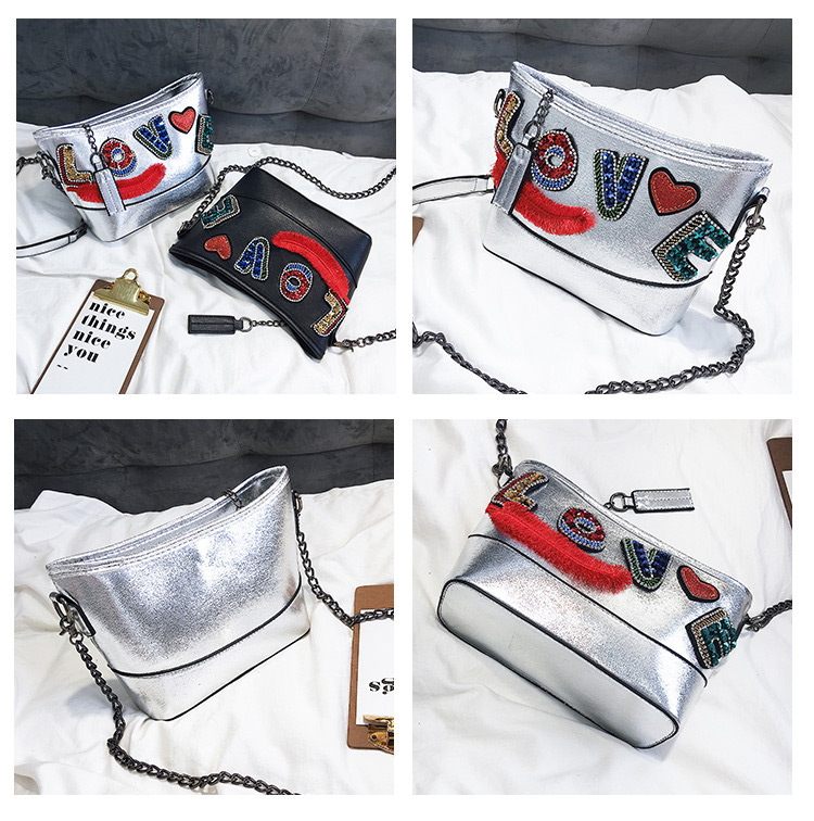 Fashion White Letter Pattern Decorated Shoulder Bag,Shoulder bags