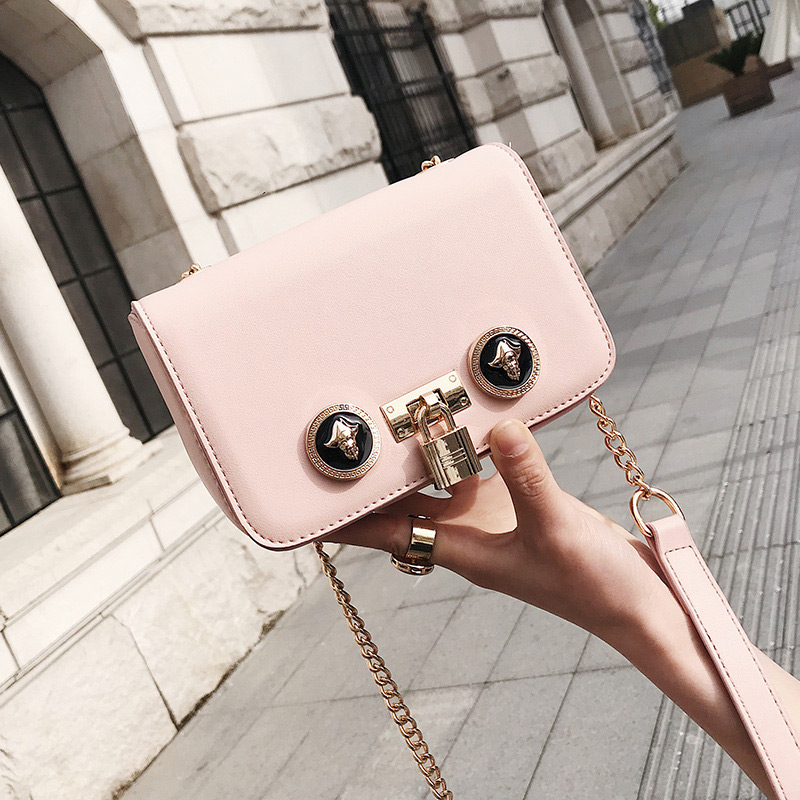 Fashion Pink Lock Decorated Shoulder Bag,Shoulder bags