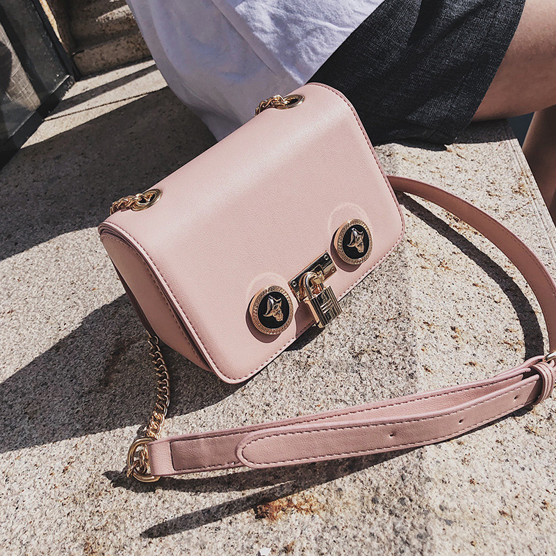 Fashion Pink Lock Decorated Shoulder Bag,Shoulder bags
