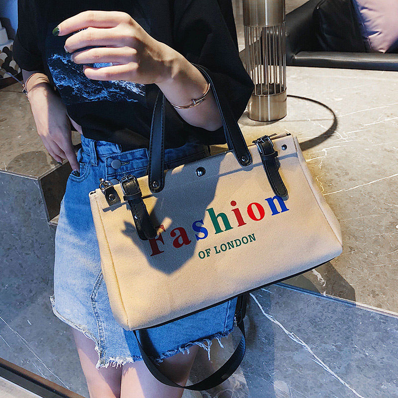 Fashion Khaki Letter Pattern Decorated Handbag,Messenger bags